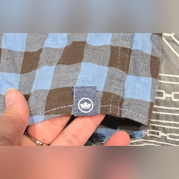 Peter Millar Plaid Crown Men's Delta Cotton Sport Shirt Size Large - Picture 5 of 7